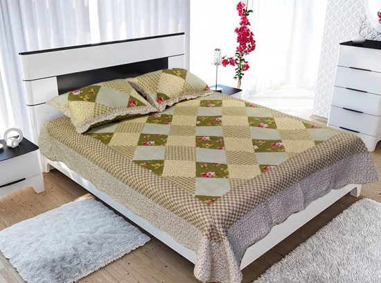 Покрывало Patchwork (евро, хлопок, 230х250 см, 2 наволочки 50х70)