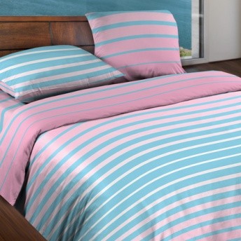 Комплект постельного белья «Stripe Pink» (арт. 15184, 2-спальный, БИОкомфорт, 2 наволочки 70х70)