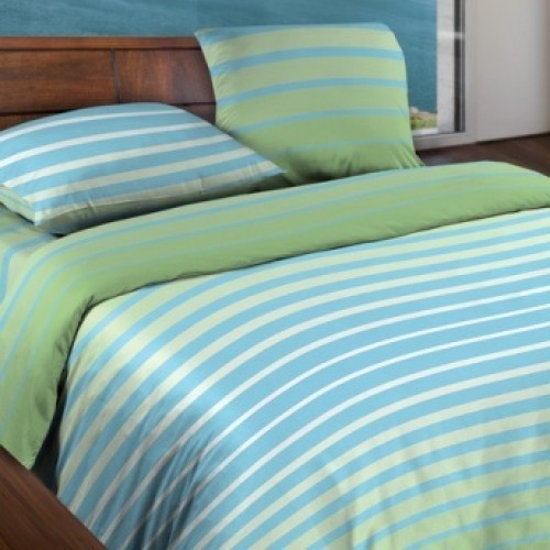 Комплект постельного белья «Stripe Green» (арт. 15184, 1,5-спальный, БИОкомфорт, 2 наволочки 70х70)